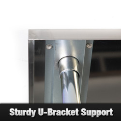 1829 x 760mm Stainless Steel Bench + Double Tier Overshelf